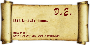 Dittrich Emma névjegykártya